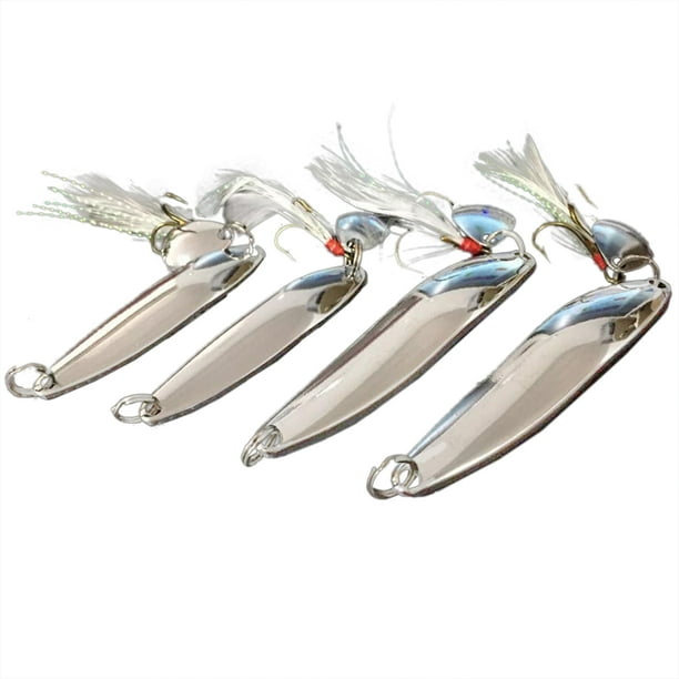 Fishing Lure Spoon Lure Noise Hard Baits Feather Treble Hook Fishing TacklHPLCA Fishing Lure Spoon Lure Noise Hard Baits Feather Treble Hook Fishing TacklHPLCA